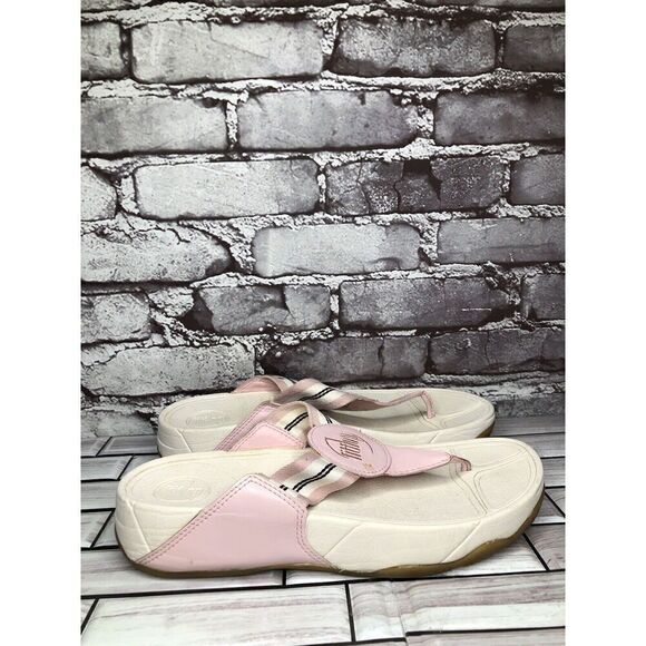 Fitflop 3200 Walkstar Pink Synthetic Thong Wedge Sandals Women’s Sz 9M US/41EU - Picture 7 of 16